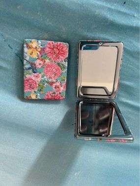 Floral Compact Mirror - Pink & Teal.  21